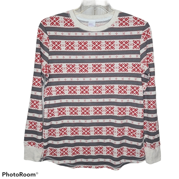 stars above Other - Stars Above Snowflake Waffle Weave Pajama Shirt Top Fair Isle Size Medium